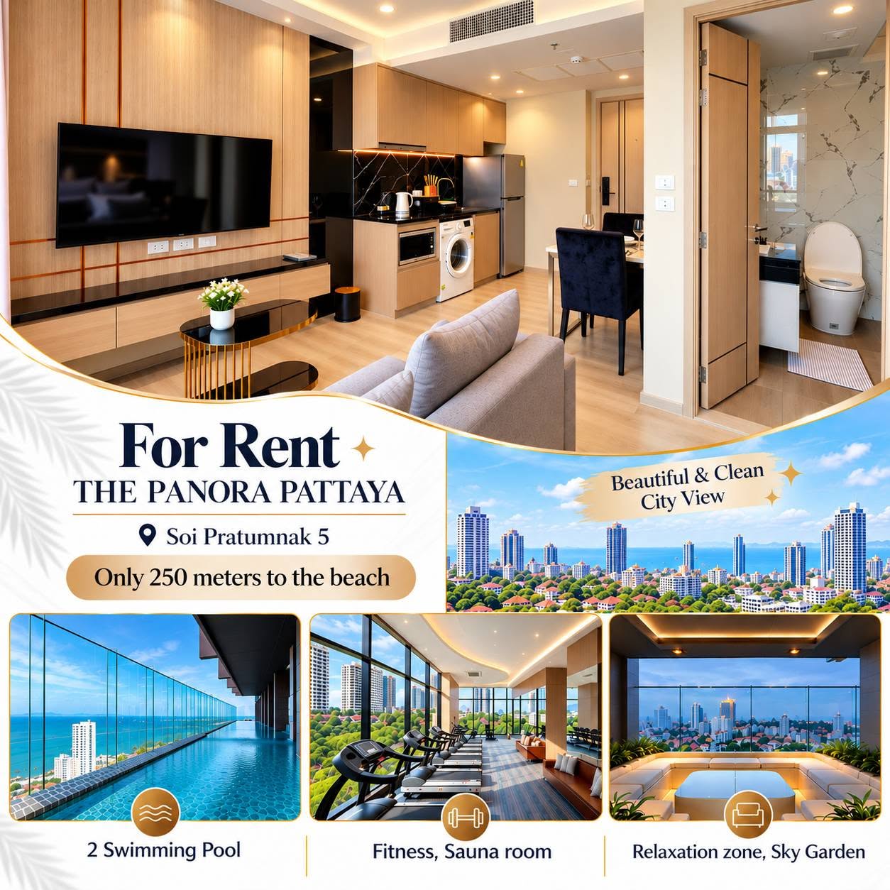 The Panora Pattaya Studio Seaview for RENT